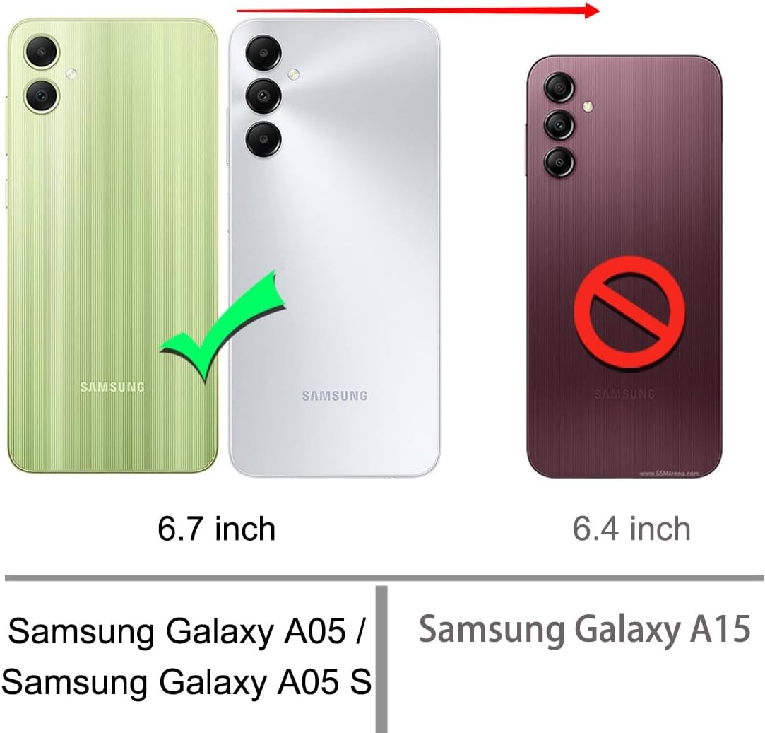 Clear Case for Samsung Galaxy A05 A05S with 2pcs Screen Protector Reinforced Cor