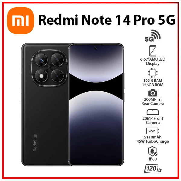 Xiaomi Redmi Note 14 Pro 5G 128GB/256GB/512GB Triple Camera Dimensity 7300 Ultra