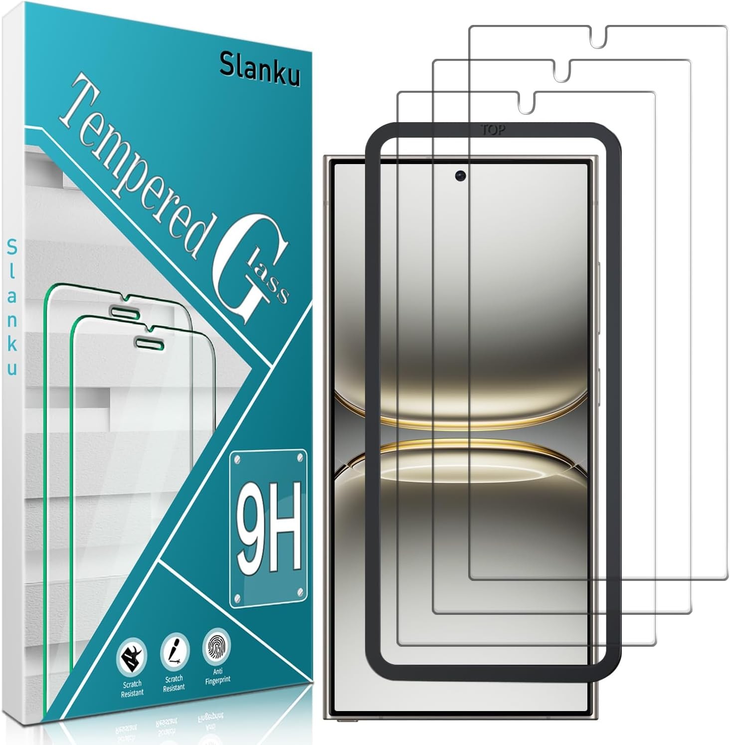 3PCS Screen Protector for Samsung Galaxy S24 Ultra 6.8 Inch Full Coverage Case F