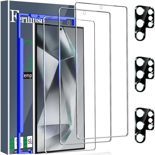 for Samsung Galaxy S24 Ultra Tempered Glass 3 Screen Protector + 3 Camera Lens