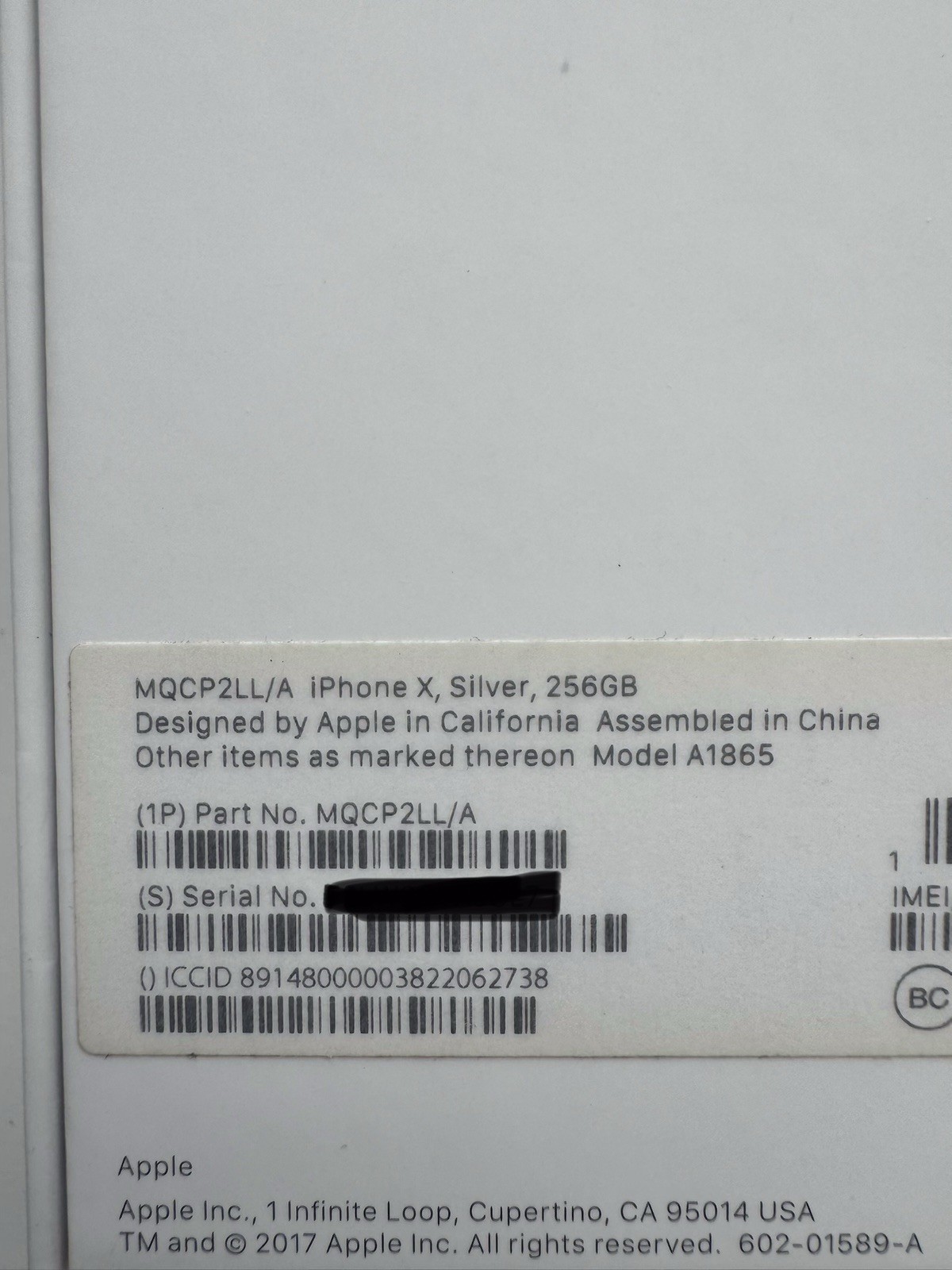 Apple iPhone X Silver 256GB Smartphone A1865 MQCP2LL/A 5.8″ Display