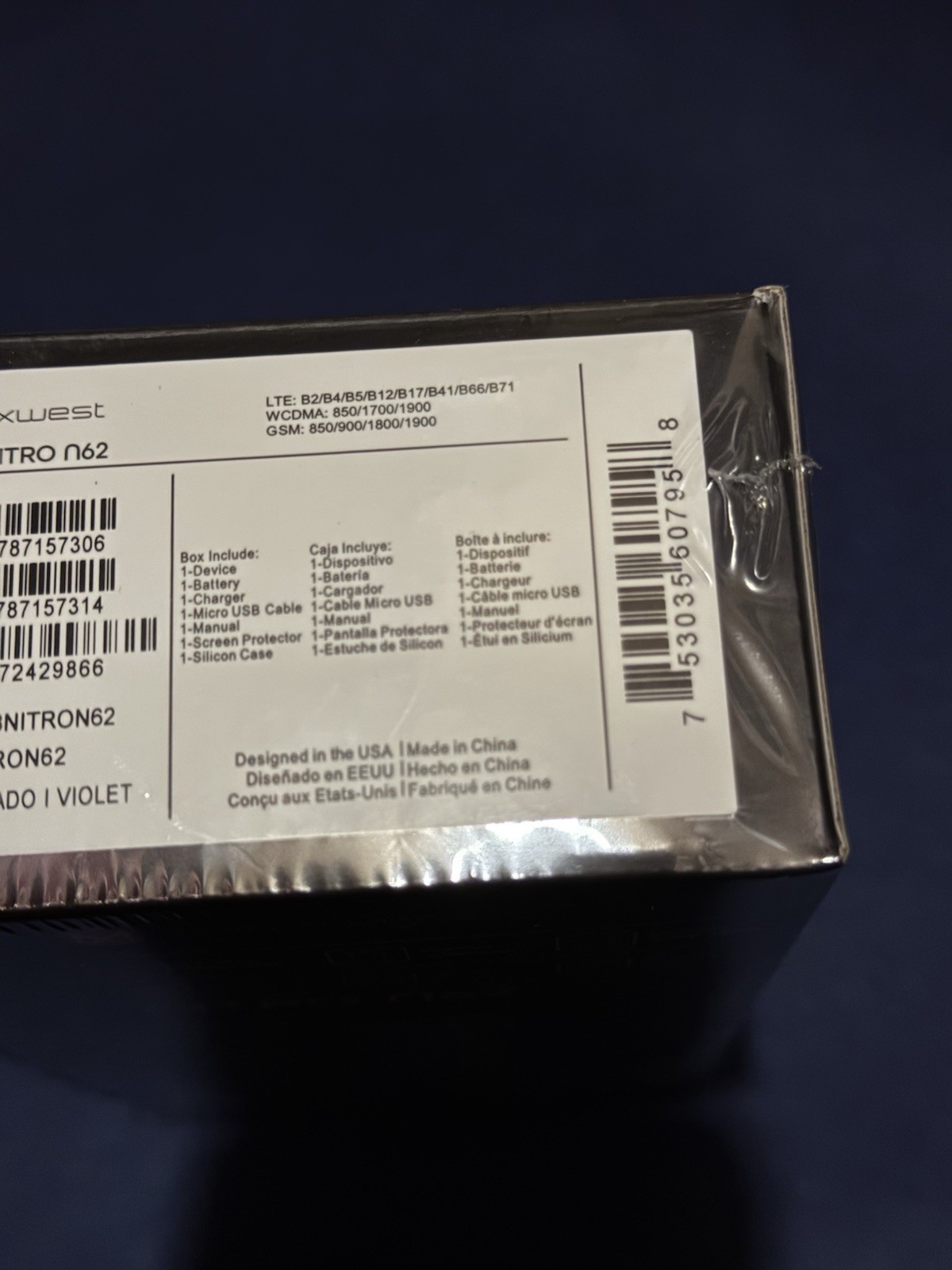 SEALED. Maxwest Nitro N62 PURPLE. 32GB (Unlocked) Dual SIM Android 12 Smartphone