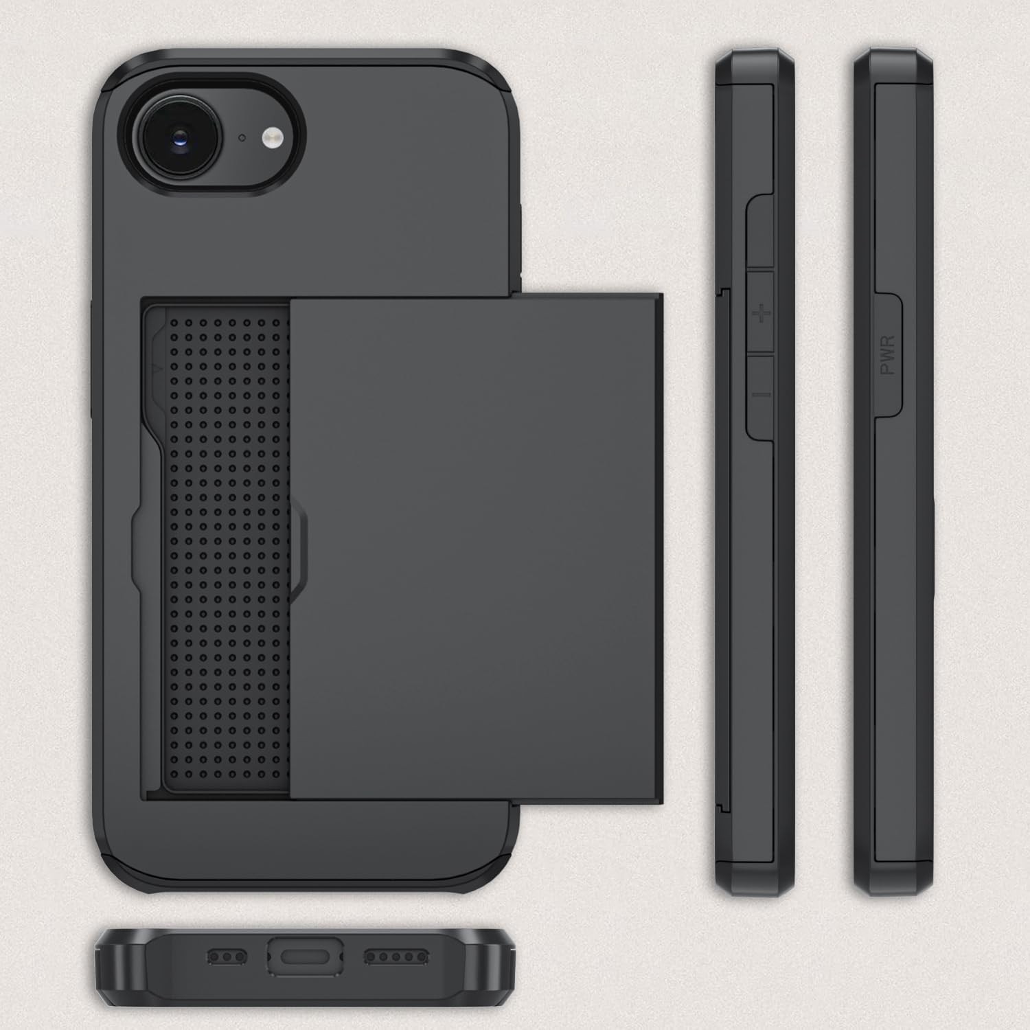 iPhone 16e Case & iPhone 17e Case Wallet, Dual Layer Shockproof Slim Phone Cover