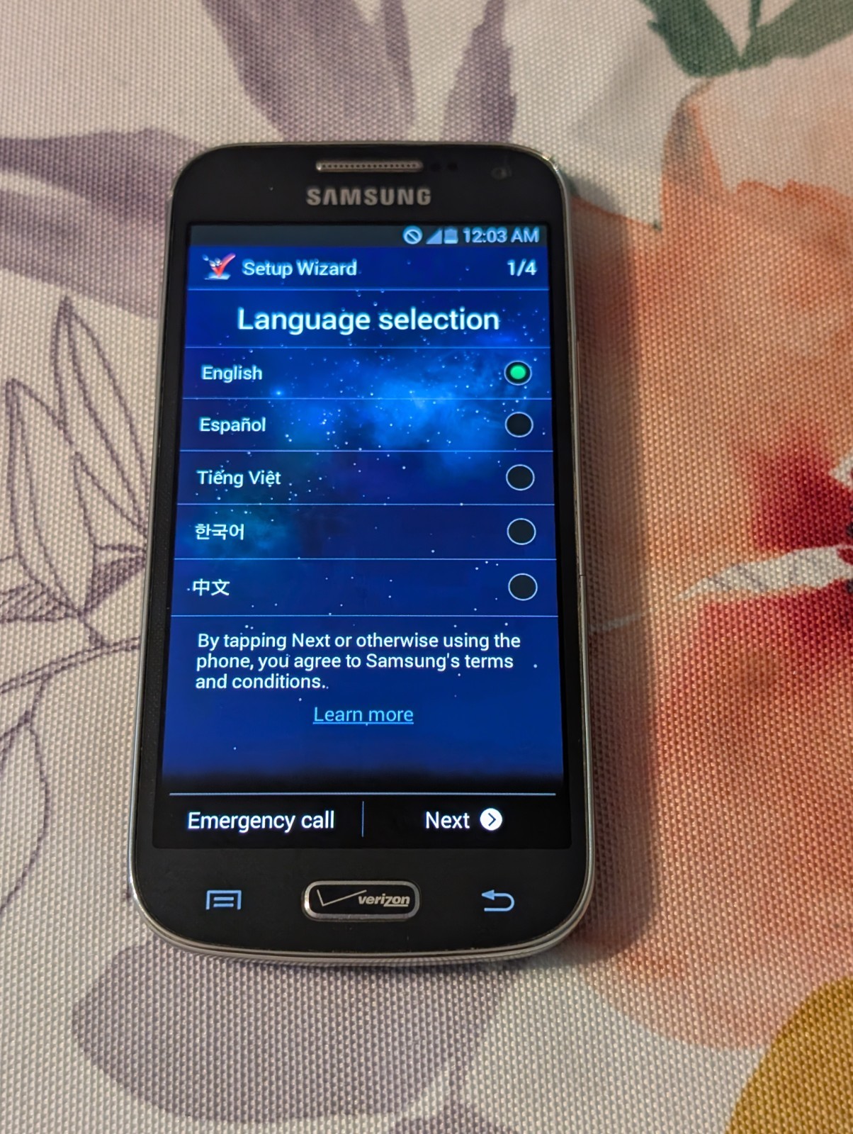 Samsung Galaxy S4 Mini 16 GB Black Mist (Verizon) with Original Box and Manuals