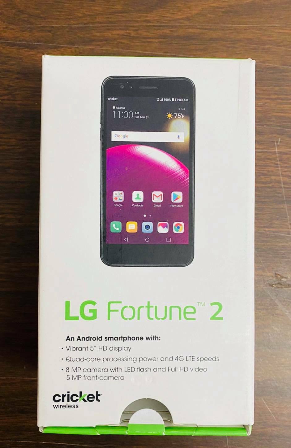 LG Fortune 2 16GB (Cricket Wireless) Smartphone – Titan Black