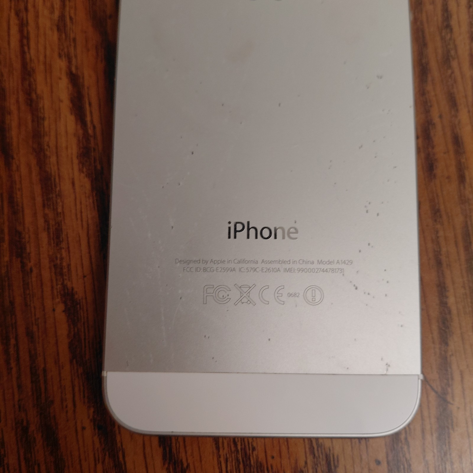 Apple iPhone 5 Model A1429 Silver For Parts or Repair Only