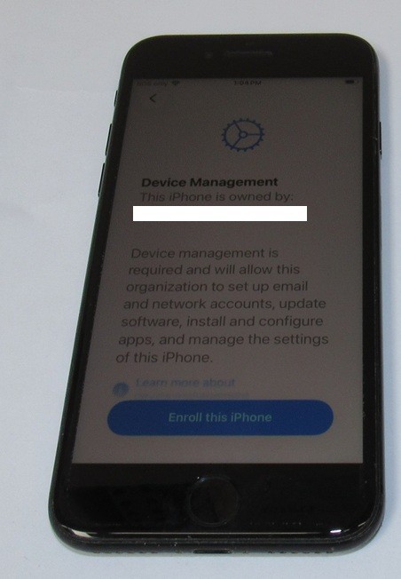 Apple iPhone SE 2nd gen A2275 64GB –Black- Locked to Device Management