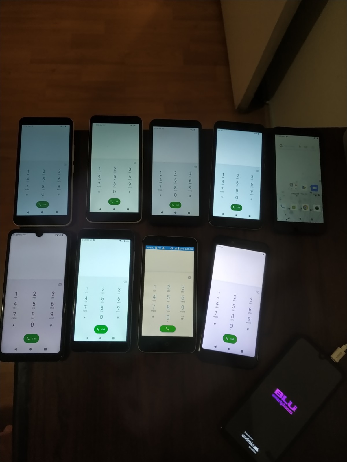 Lot of 10 Mixed Brand VORTEX /coolpad/BLU/NUO and other 16GB Smartphone