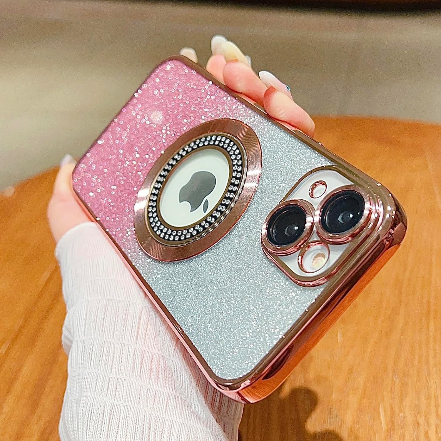 iPhone 14 Magnetic Glitter Case Full Protection Slim Shockproof Anti-Scratch Pin