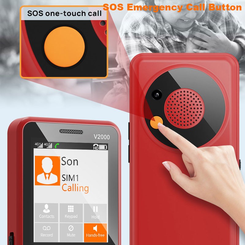 2.4″ 4G LTE Mobile Dual SIM Big Button Phone SOS Keyboard Unlocked UNIWA V2000