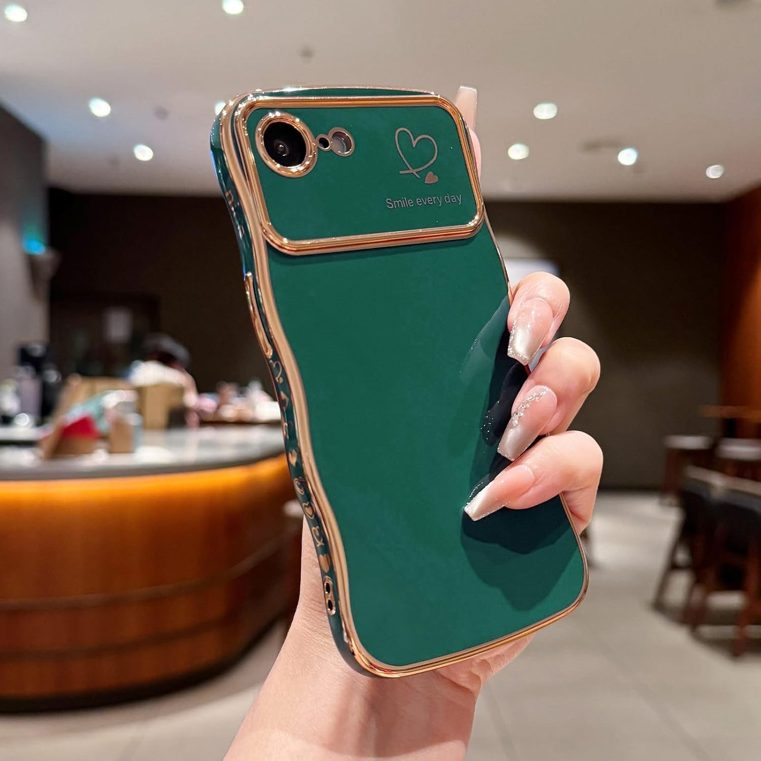 iPhone 16e Case for iPhone 17e Case for Women Girls, Cute Wave Frame Dark Purple