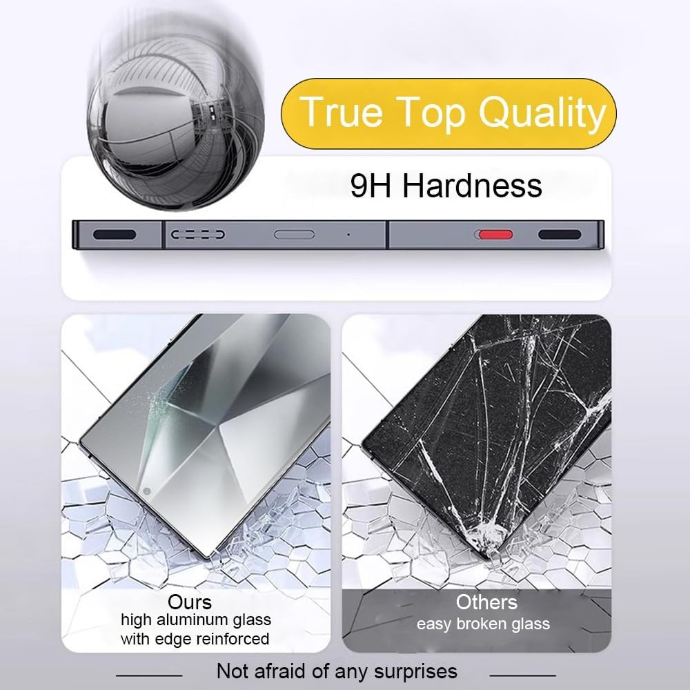 [3+1 PCS] Tempered Glass Screen Protectors for Samsung Galaxy S24 Ultra 6.8 Inch