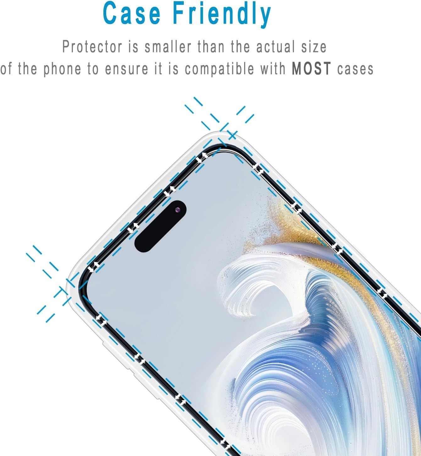 2PCS Screen Protector for iPhone 15 Pro Max 6.7 Inch Tempered Glass Anti Scratch