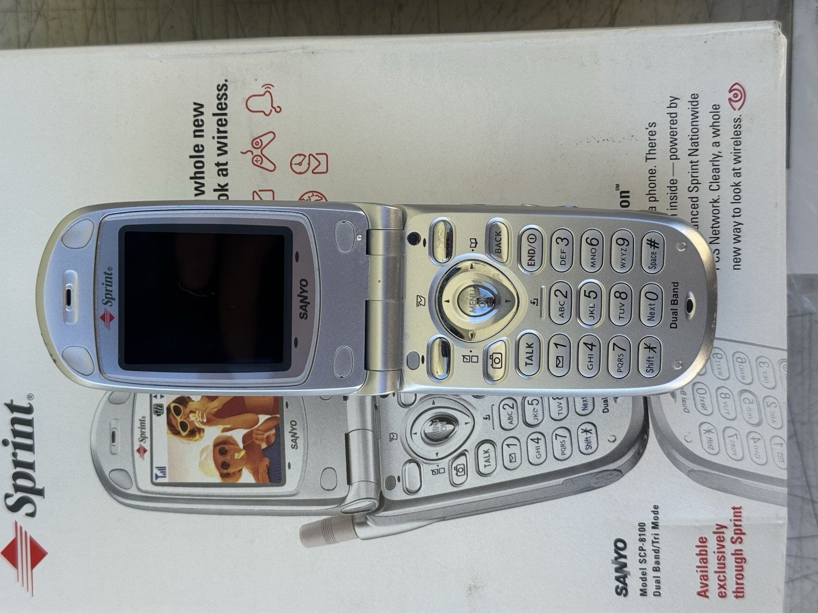 Sanyo PM-8200 Sprint Dual-Band Tri-Mode PCS CellPhone Camera Silver (PM8200KITS)
