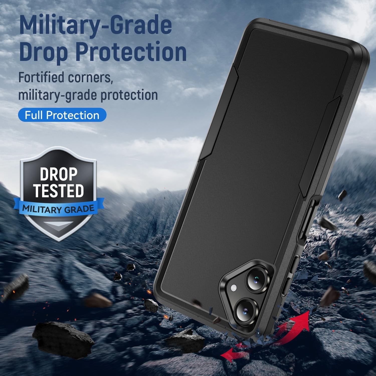 Case & Screen Protector for Samsung Galaxy A06 Slim Fit Heavy Duty Rugged Cover
