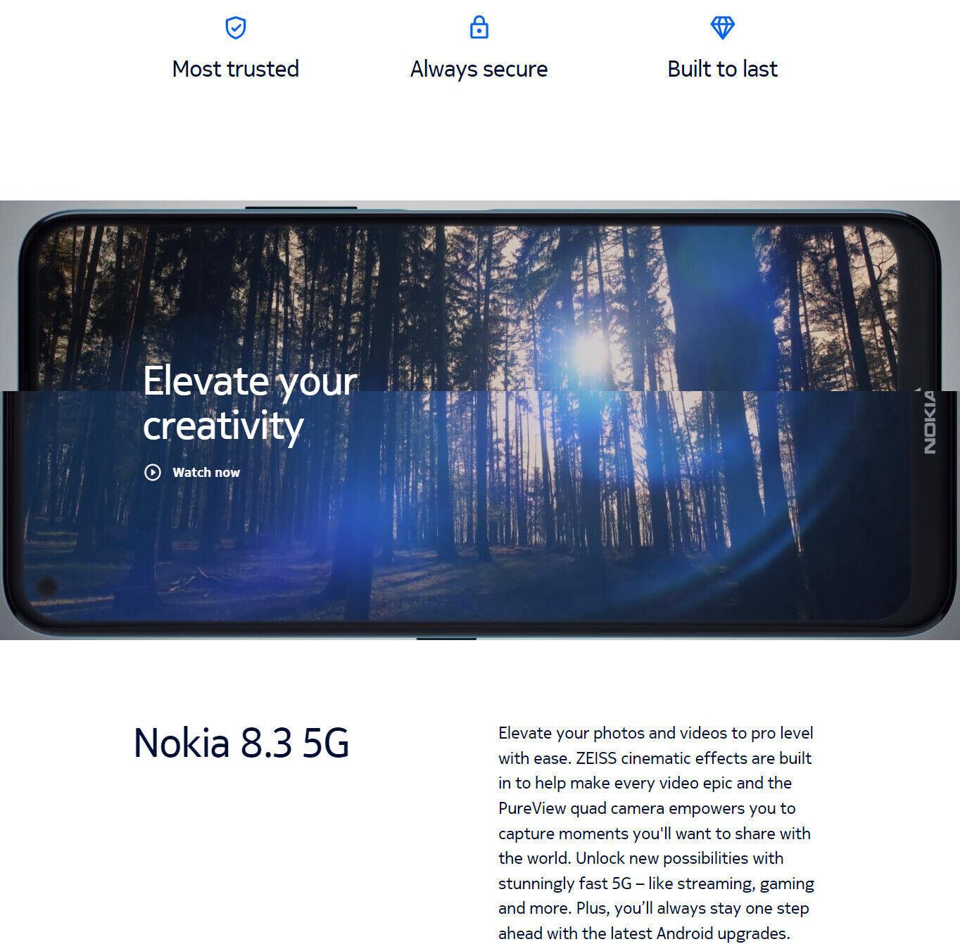 Original Unlocked Nokia 8.3 5G WIFI 128GB DUAL SIM 64MP 6.81″ LCD Smartphone A+