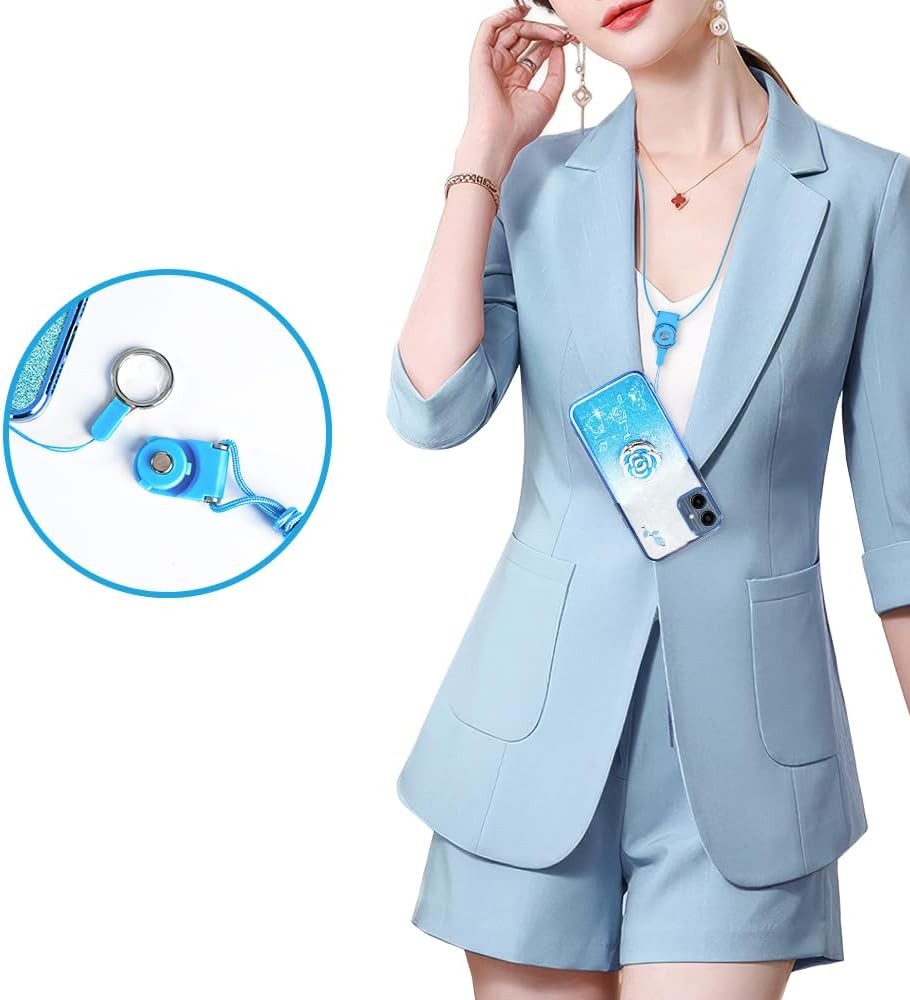 Samsung Galaxy A06 4G Case, Cute Soft Slim Cover with Ring Stand Strap Lanyard