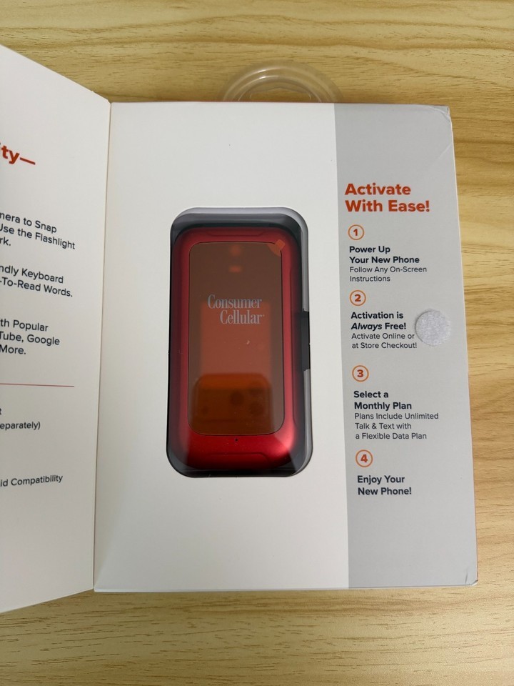 Consumer Cellular Iris Flip 8GB Red 4G LTE 5 Megapixels