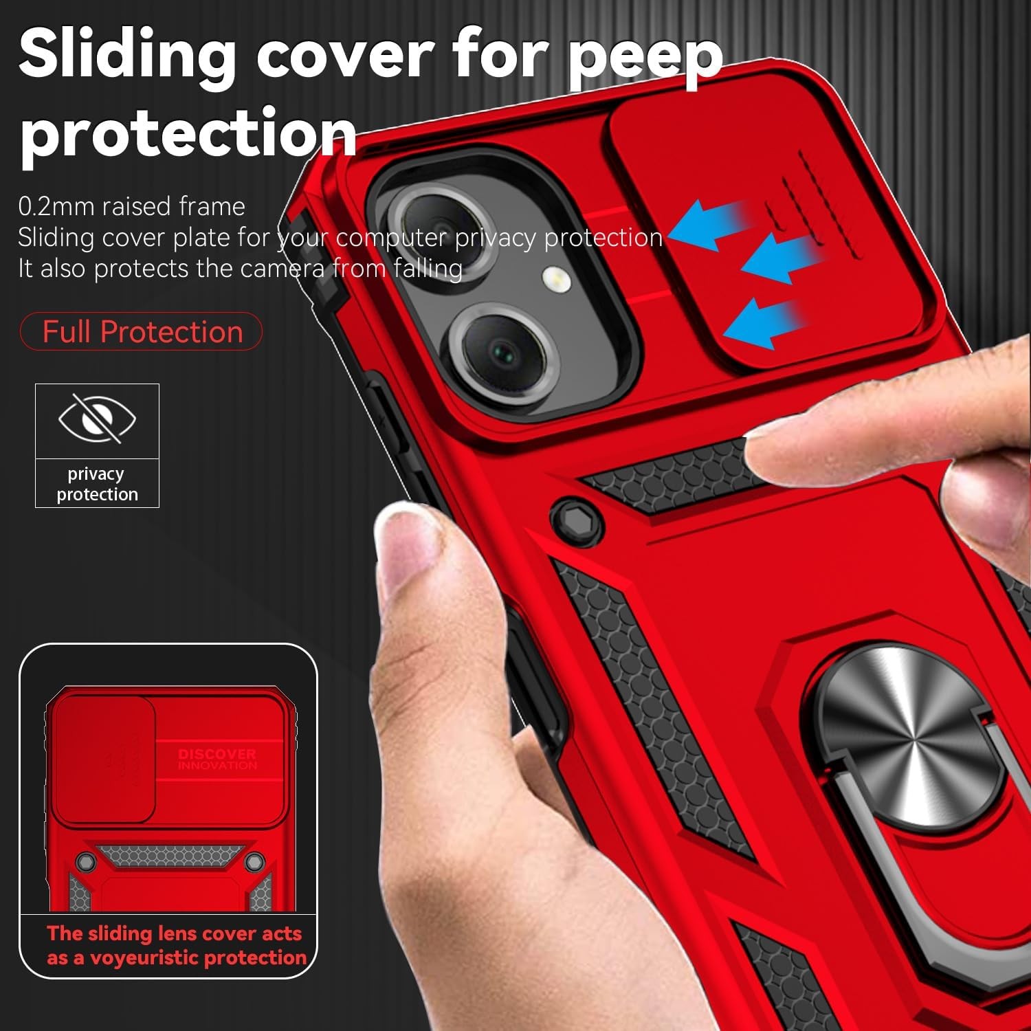 Samsung Galaxy A06 / A07 Case with HD Screen Protector & Slide Camera Cover