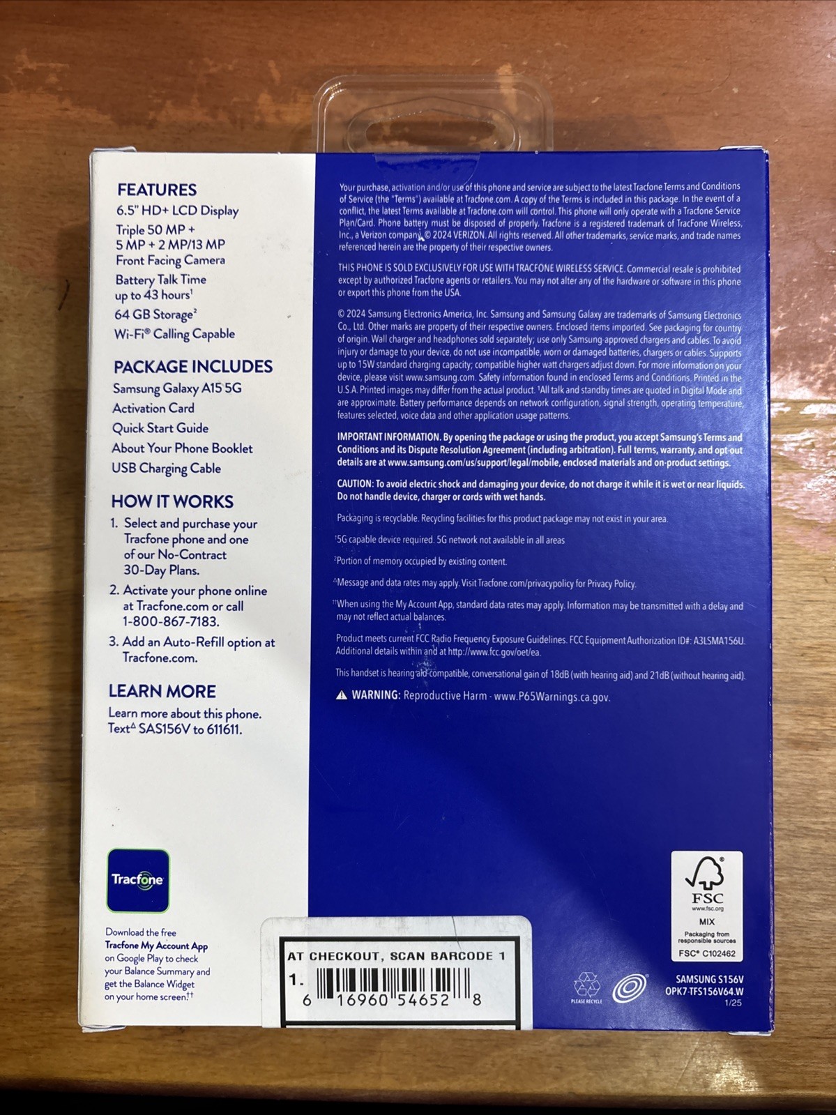 New Samsung Galaxy A15 5G 64GB LTE Tracfone Android Phone