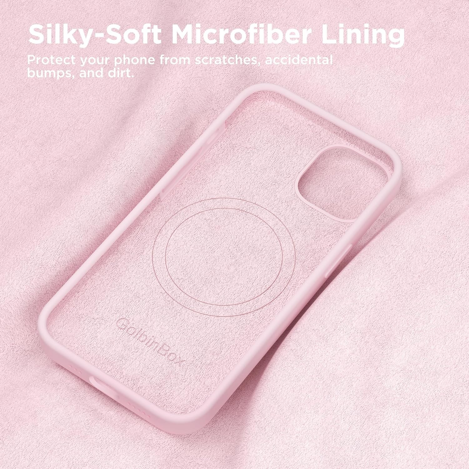 Slim Shockproof Liquid Silicone Case for iPhone 13/14, Magnetic & Soft Lining, P