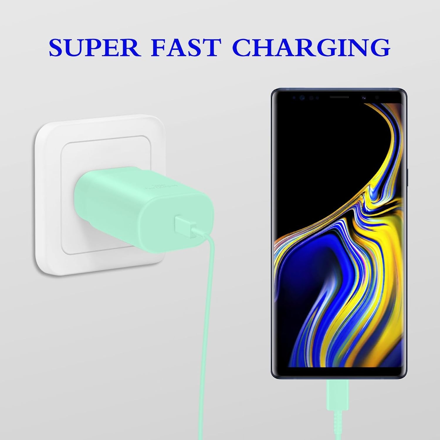 2-Pack 25W Type-C Fast Charger Block for Galaxy S23 Ultra/S22 with 6ft Cable