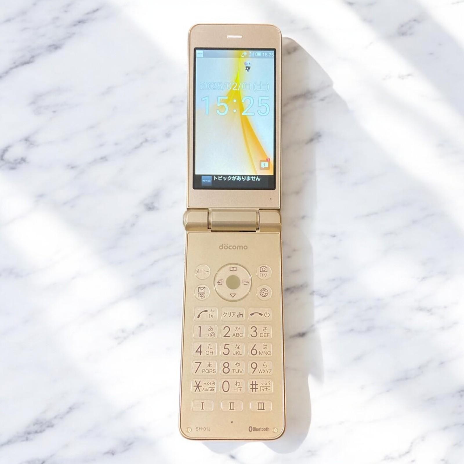 SHARP AQUOS SH-01J DOCOMO ANDROID Flip Phone Keitai UNLOCKED Gold Tested
