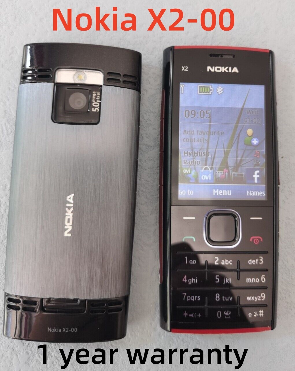 Original Nokia X2-00 Bluetooth 5MP 2G Unlocked Mobile Phone 1 year warranty
