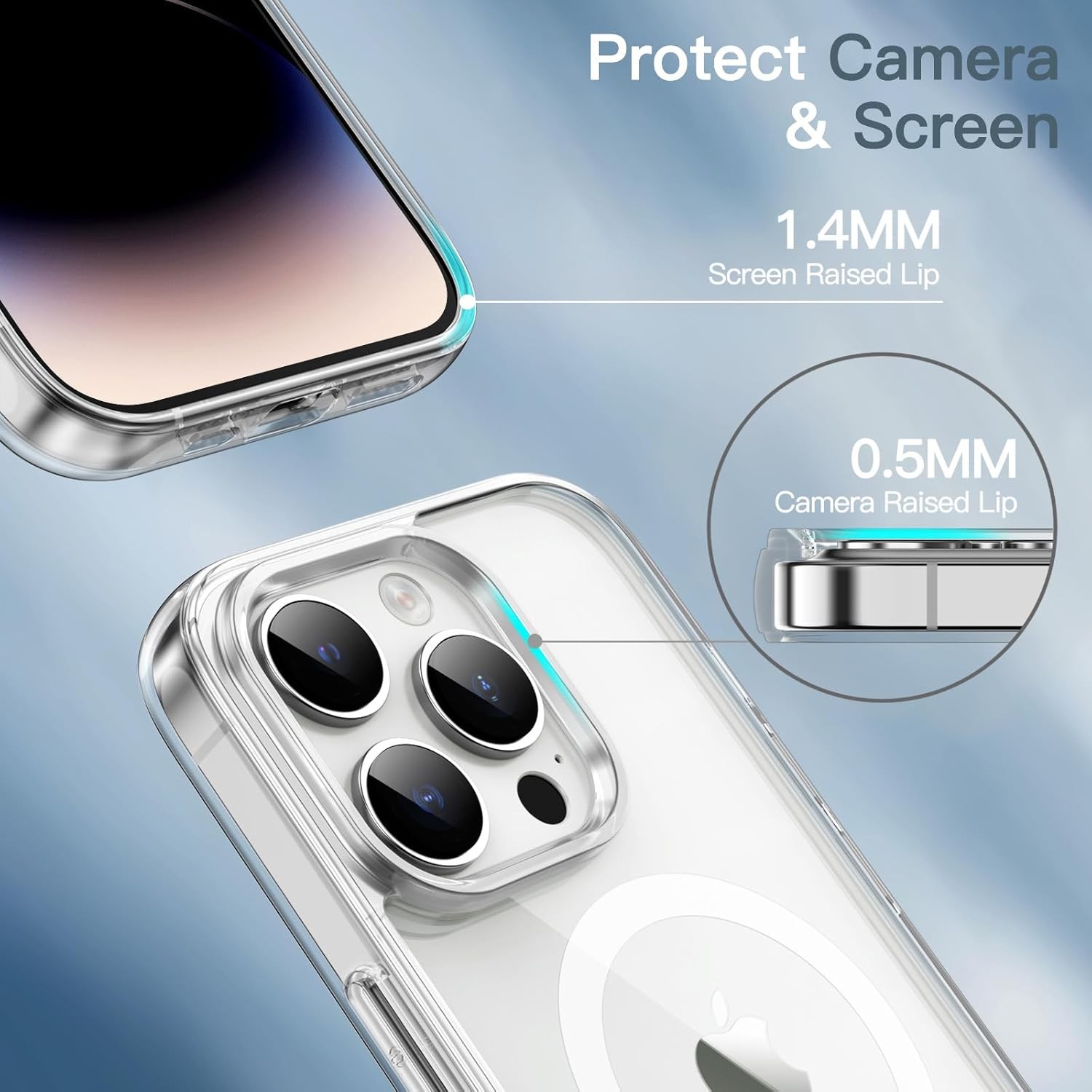 Magnetic Case for iPhone 14 Pro Max 6.7-Inch, Shockproof Phone Bumper Cover, Cle