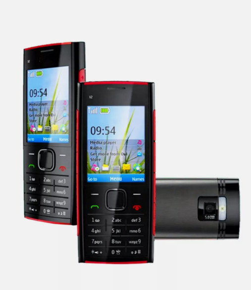 Original Unlocked Nokia X2-00 Bluetooth FM JAVA 5MP Black / Red Mobile Phone