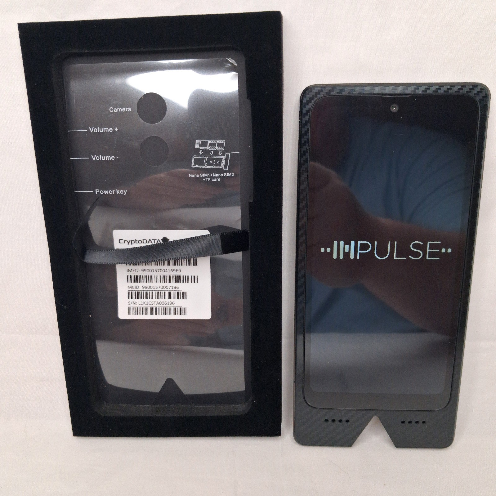 CryptoDATA IMPulse K1 Encrypted Smartphone Unlocked Army Black 64GB 32GB + 32GB