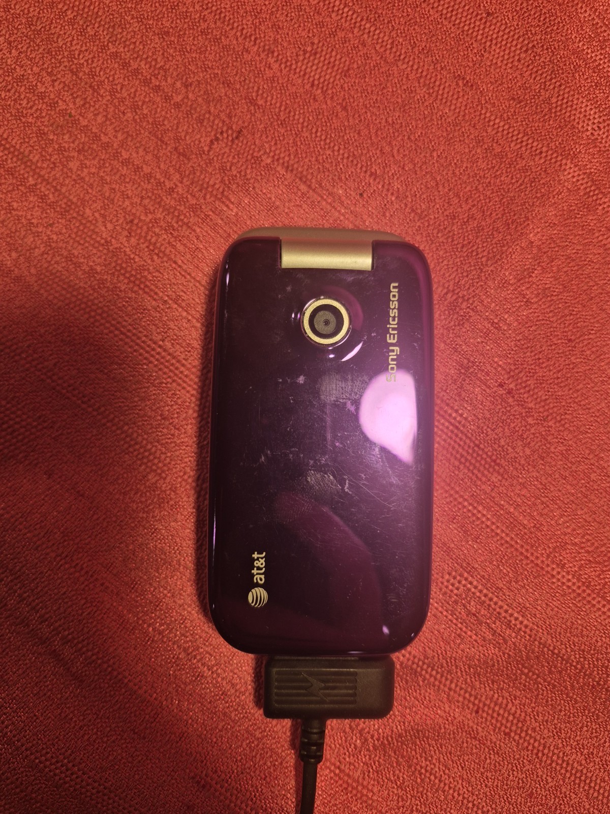 Sony Ericsson Z750a AT&T Flip Phone Purple TESTED Working