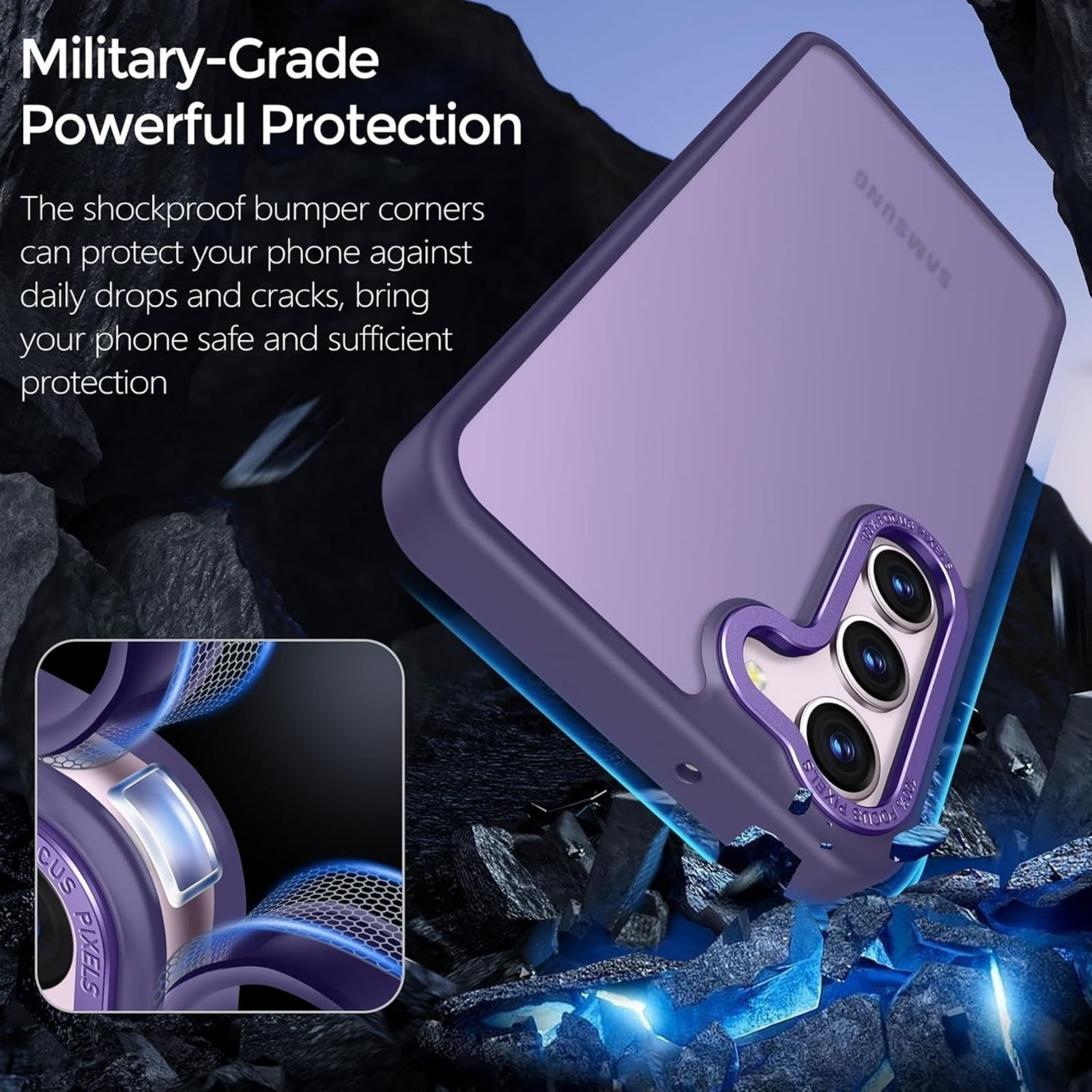 Samsung Galaxy S23 Plus Case, Slim Fit Matte Purple Soft Silicone Edge Cover