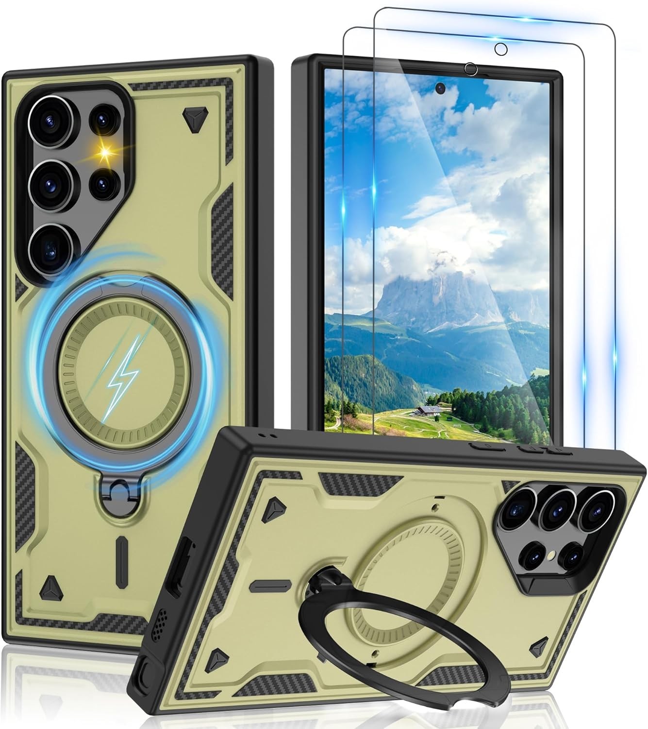 For Samsung Galaxy S24 Ultra Case,Military Grade with Stand,Magnetic Support