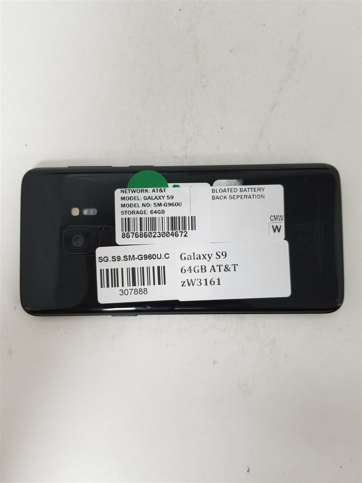 Samsung Galaxy S9 64GB Black SM-G960U (AT&T) Discounted zW3161