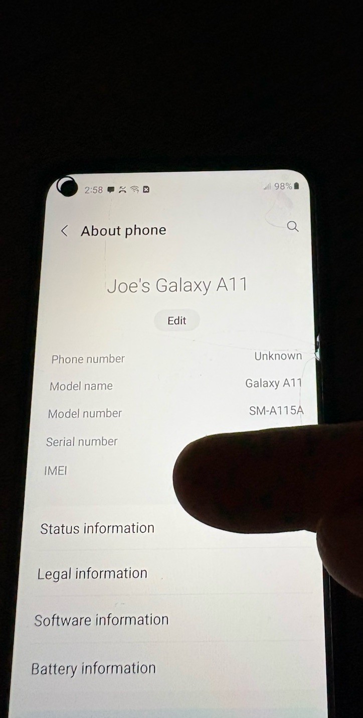 Samsung Galaxy A11 – SM-A115A – 32GB – Black – AT&T