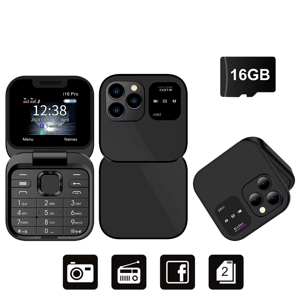 Mini Flip Phone Speed Dial Card Foldable perfect for young kids