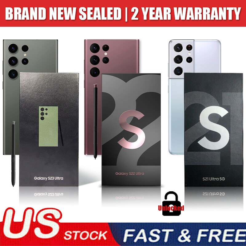 NEW Samsung Galaxy S24 Ultra/S23 Ultra/S22 Ultra/S21 Ultra Unlocked Sealed Box