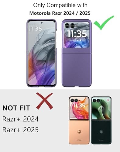 Thin Matte Polycarbonate Phone Case for Motorola Razr 2024/2025 / 2026 – Purple