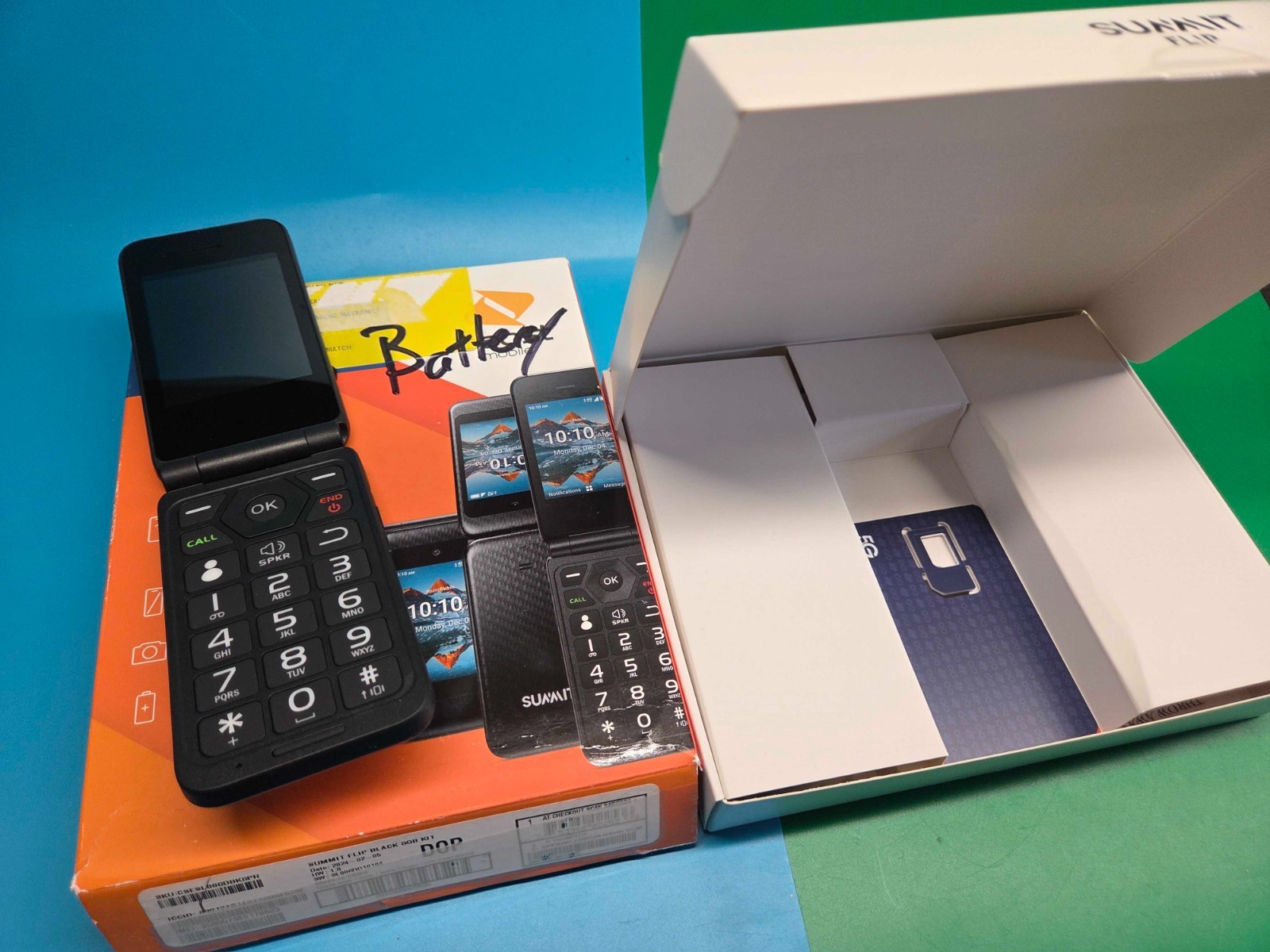 Boost Mobile Summit Flip Phone Bundle Dual 2.8″ Display Cell Phone