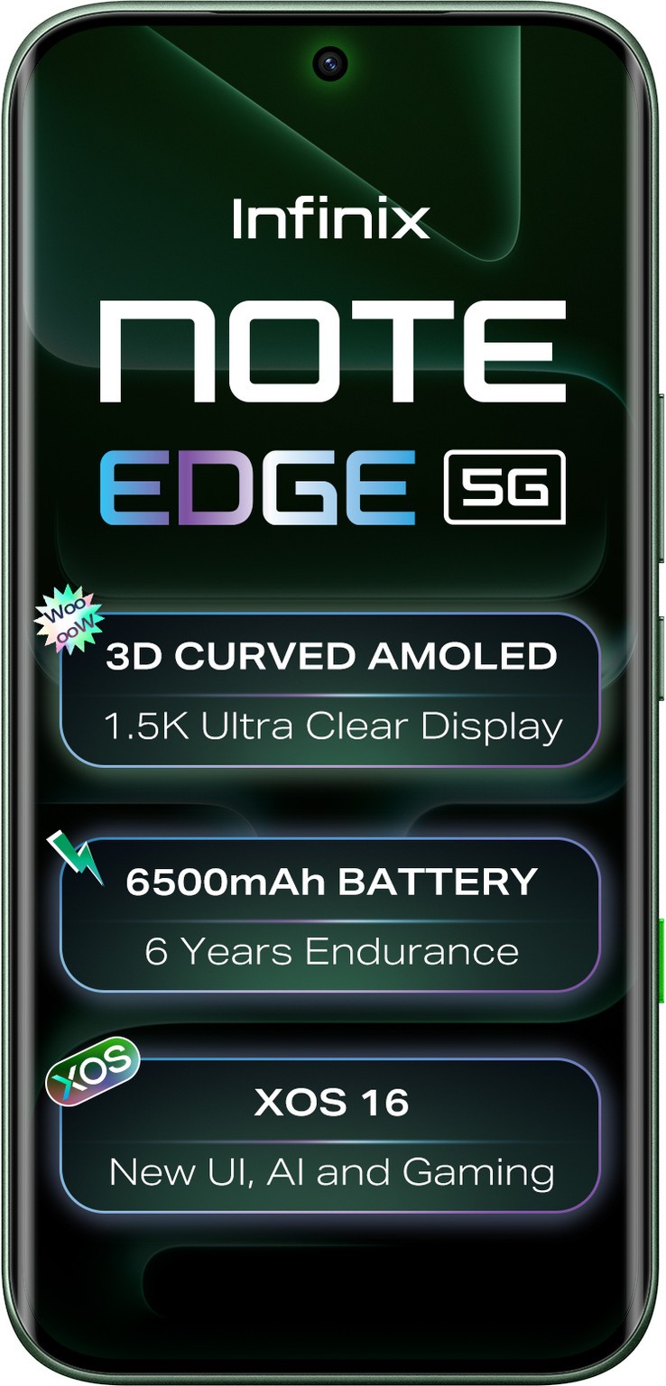 Infinix Note Edge Factory Unlocked Dual SIM 128GB Storage 6500mAh Battery-GREEN