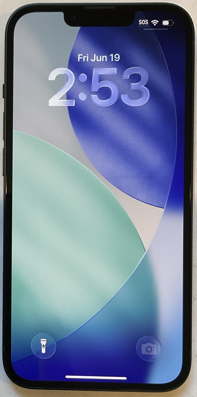 TESTED USED GSM UNLOCKED MIDNIGHT iPhone 13, 128GB A2482 MLA23LL/A, 90% BATTERY.