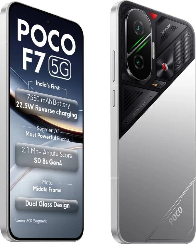 POCO F7 5G (Black, 256 GB 12 GB ) 8s Gen 4 Processor NFC 6.83″ Global Version.