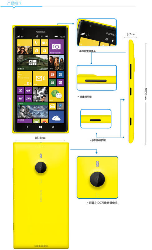 Nokia Lumia 1520 Wifi 16 / 32GB CellPhone Unlocked