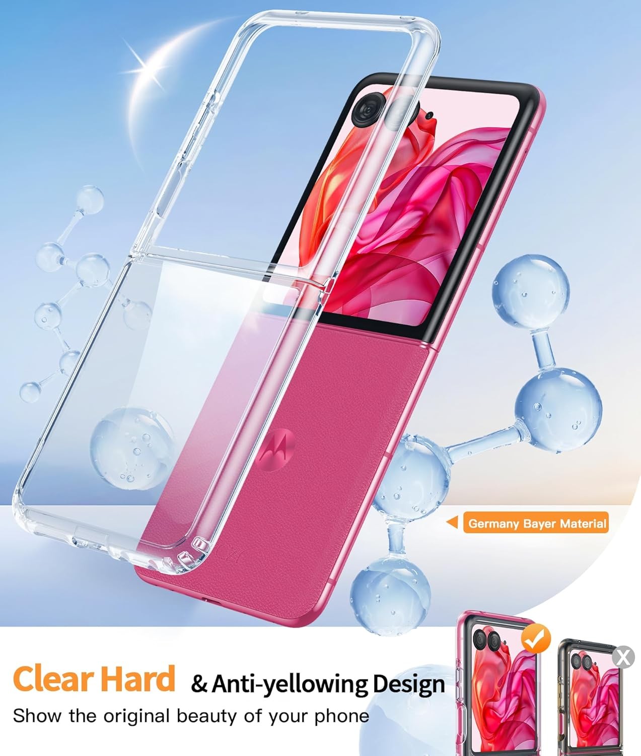 Motorola Razr Plus 2025/2024 Case Clear Shockproof Scratch Resistant Phone Cover
