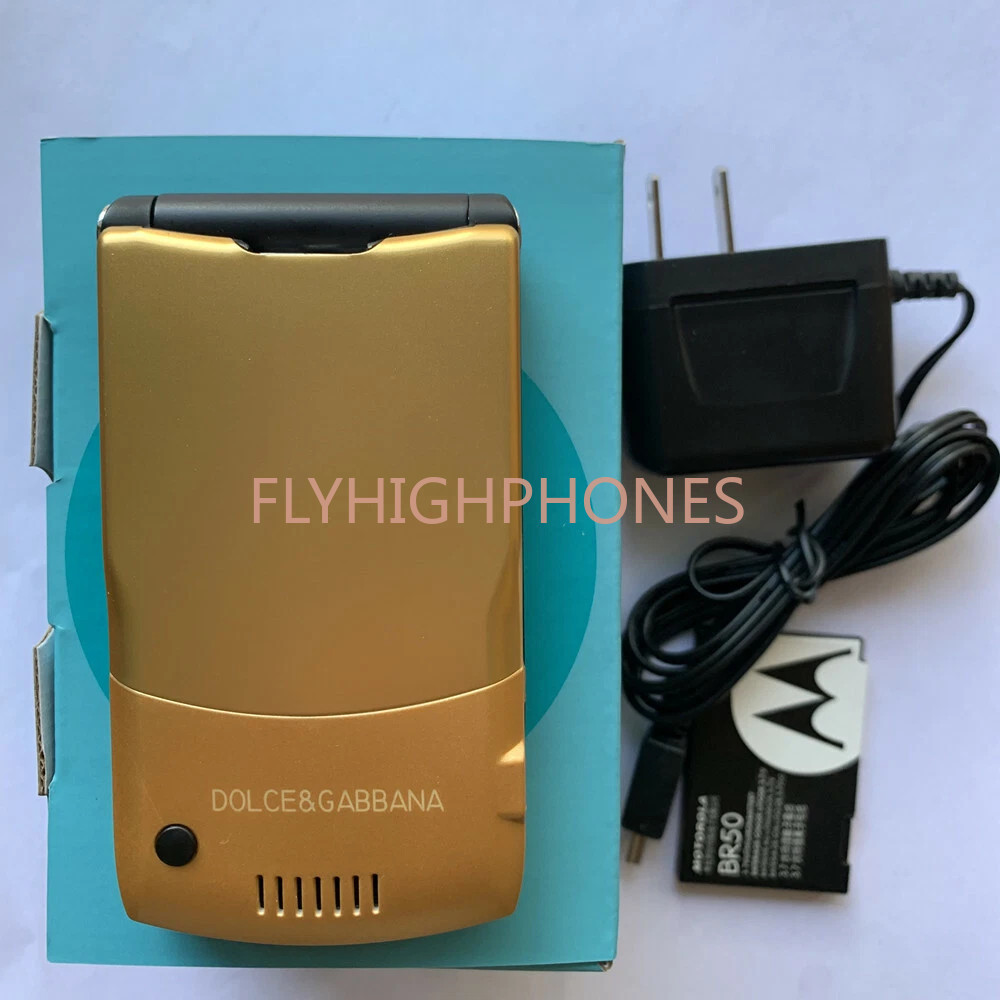 Unlocked Motorola RAZR V3i Dolce Gabbana Gold GSM Flip Bluetooth Mobile Phone