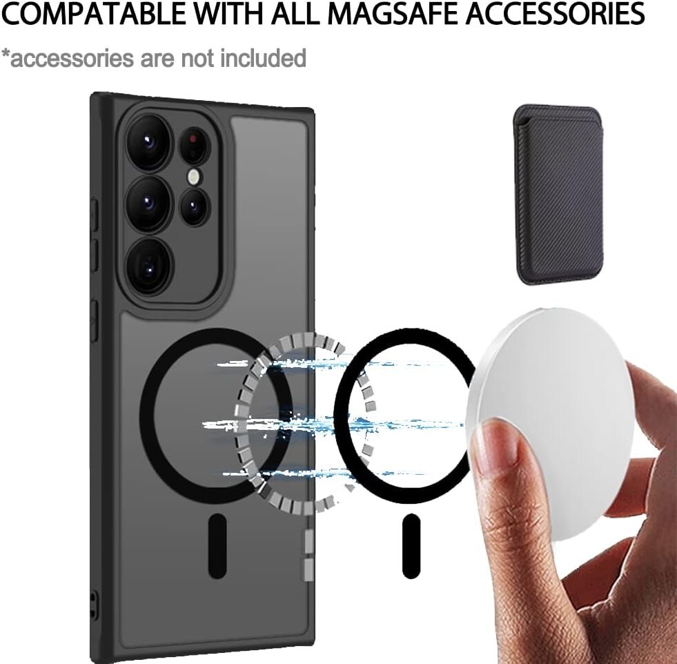 For Samsung Galaxy S21 Ultra 5G Magnetic Case,Carbon Fiber Protective Bumper