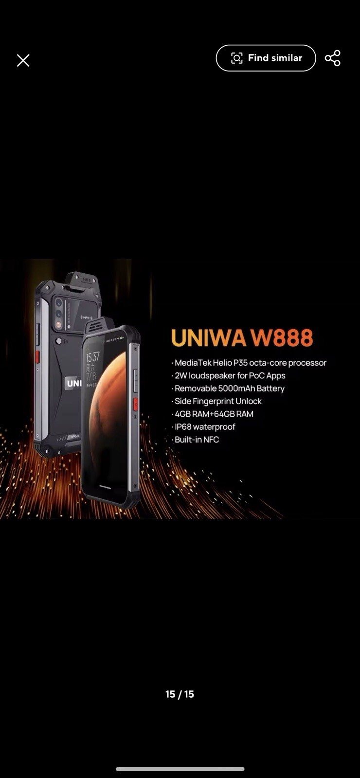 UNIWA W888 4G Smartphone Walkie Talkie 6.3 Inch FHD/HD 4GB+64GB Mobile Phones
