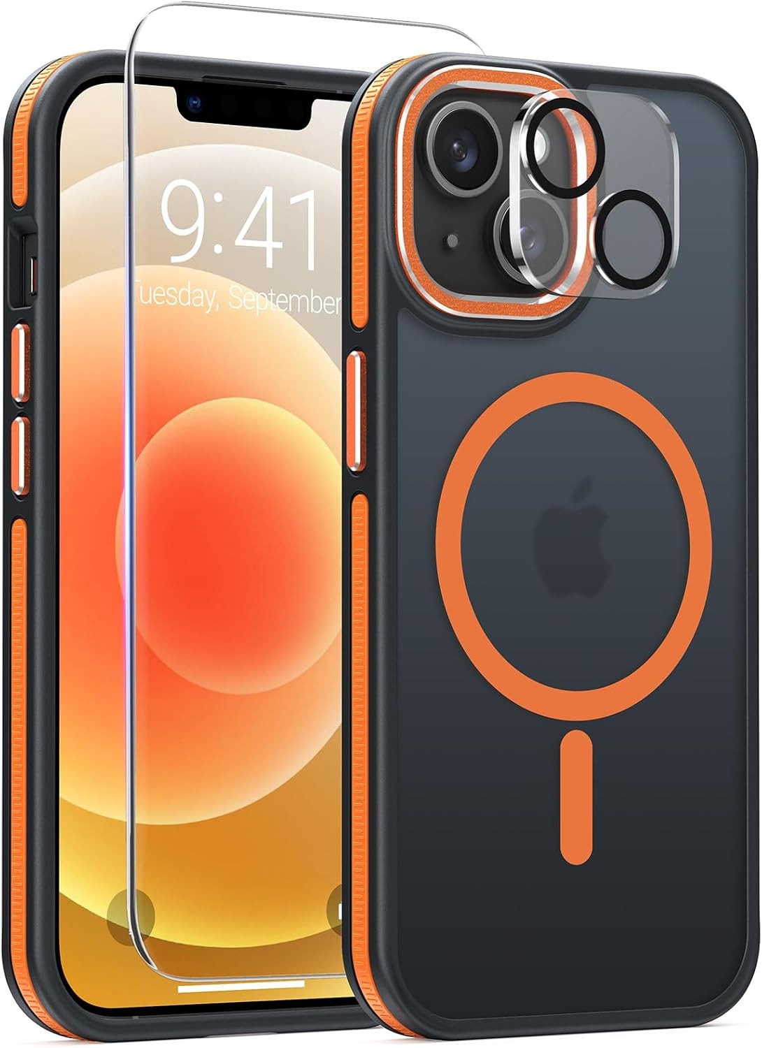 Magnetic 3 in 1 for iPhone 14 Case with 1x Screen Protector + 1x Camera Cover