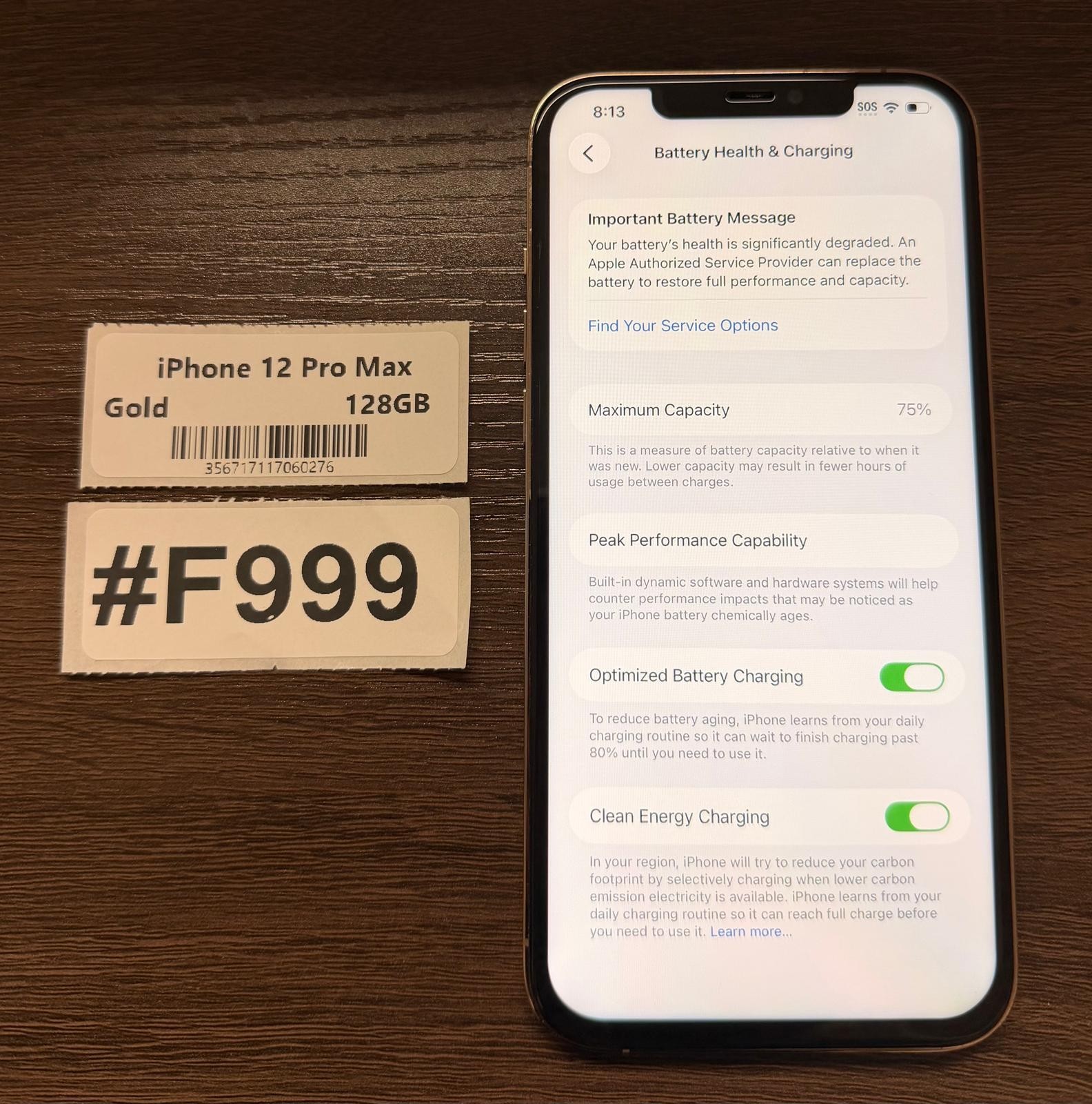 Apple iPhone 12 Pro Max 128GB Gold -Unlocked – Read Seller Notes
